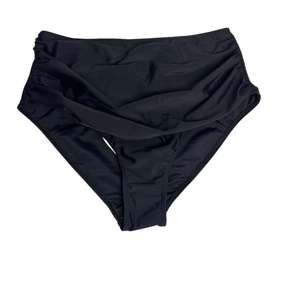 Medium Black Ruched Swim Brief - Picture 1 of 4